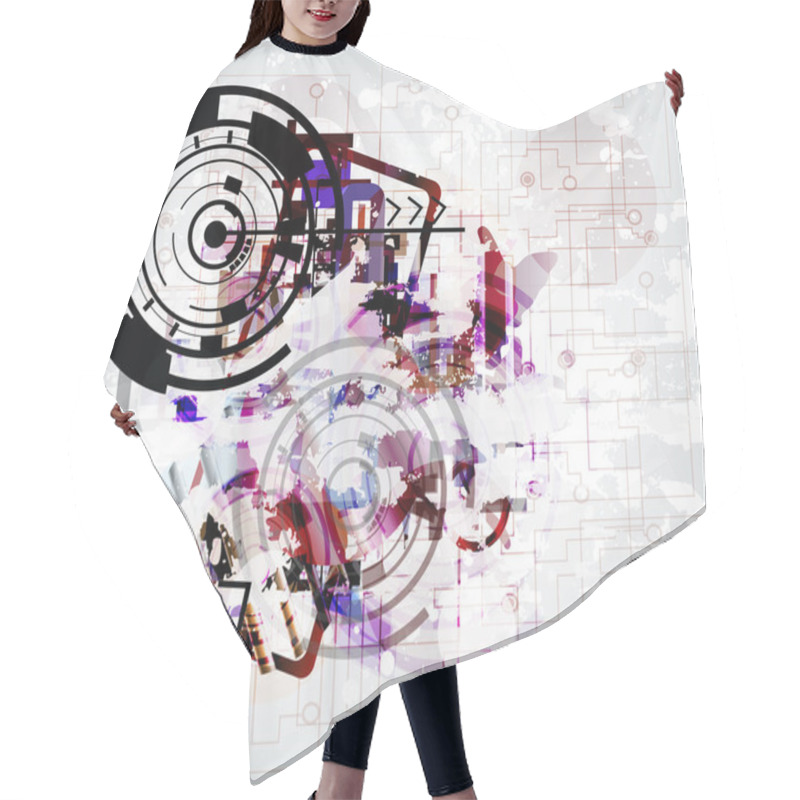 Personality  Abstract Technologic Background Hair Cutting Cape