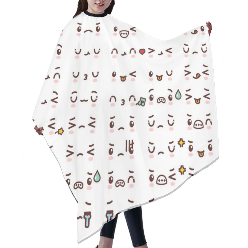 Personality  Collection Of Cute Lovely Kawaii Emoticon Emoji Doodle Cartoon F Hair Cutting Cape