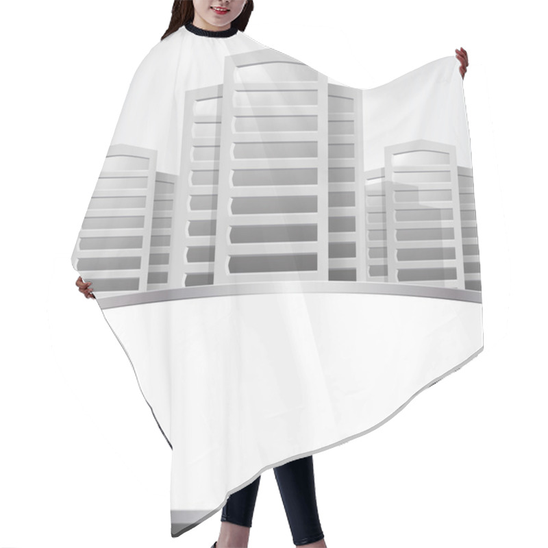 Personality  Vector Of Graphical Urban Cityscape Hair Cutting Cape