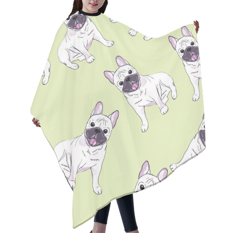 Personality  Bulldogs Seamless Pattern Hair Cutting Cape