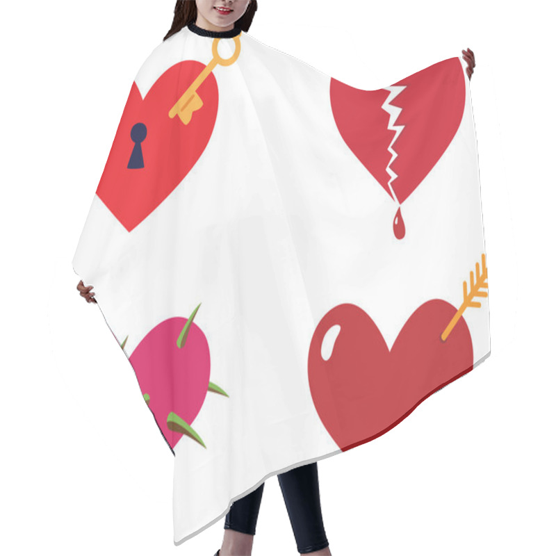 Personality  Hearts Hair Cutting Cape