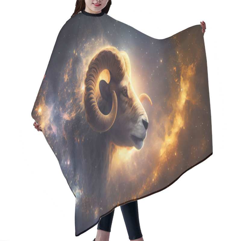 Personality  Mouflon Ram In Space. Elements Of This Image Are Furnished By NASA. High Quality Photo Hair Cutting Cape