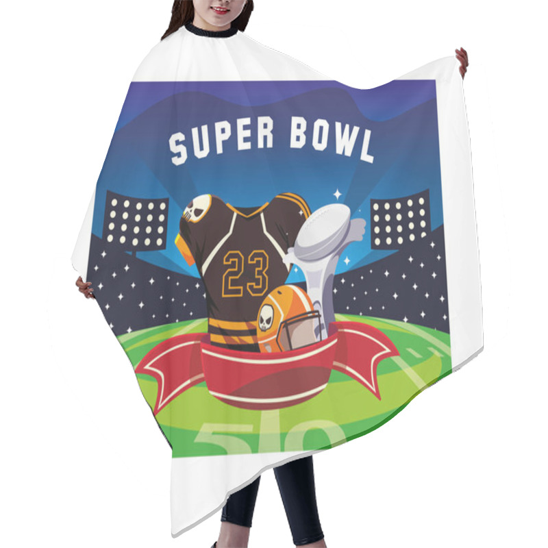 Personality  American Football Player Outfit , Label Super Bowl Hair Cutting Cape