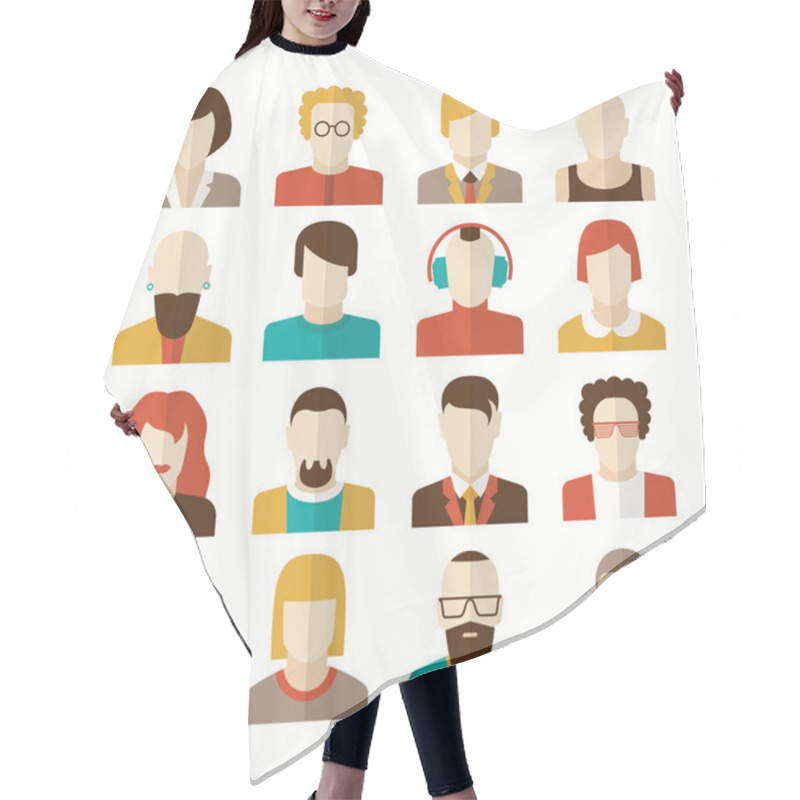 Personality  Stylized Character People Avatars Hair Cutting Cape