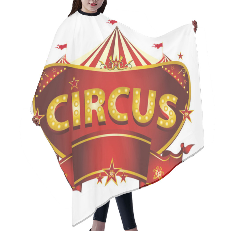 Personality  Red Circus Sign Hair Cutting Cape