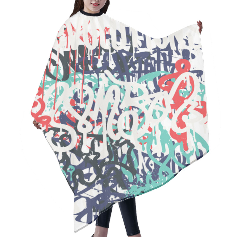 Personality  Fashion Graffiti Illustration Hair Cutting Cape