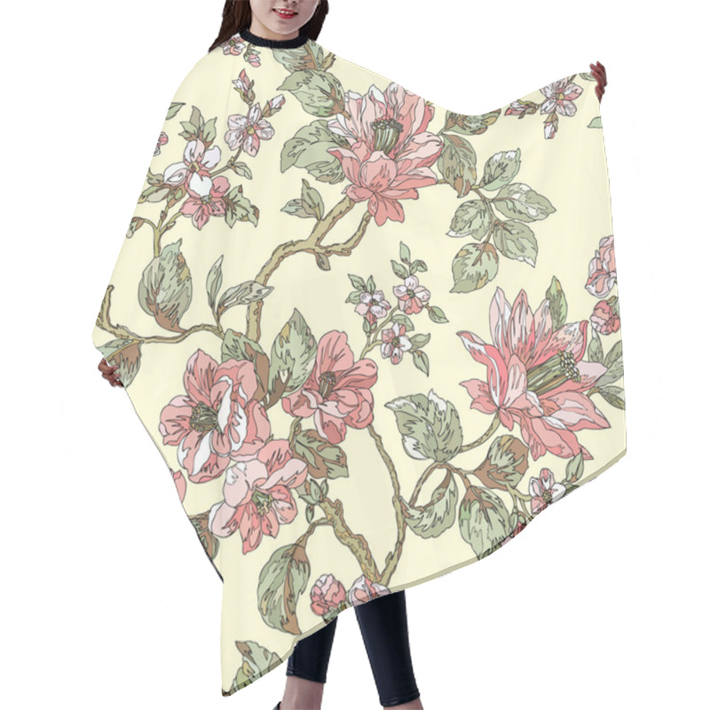 Personality  Spring Garden Flowers Pattern Hair Cutting Cape