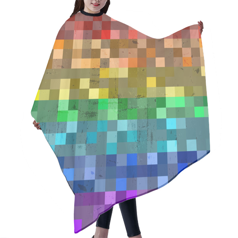 Personality  Vector Mosaic Background Hair Cutting Cape