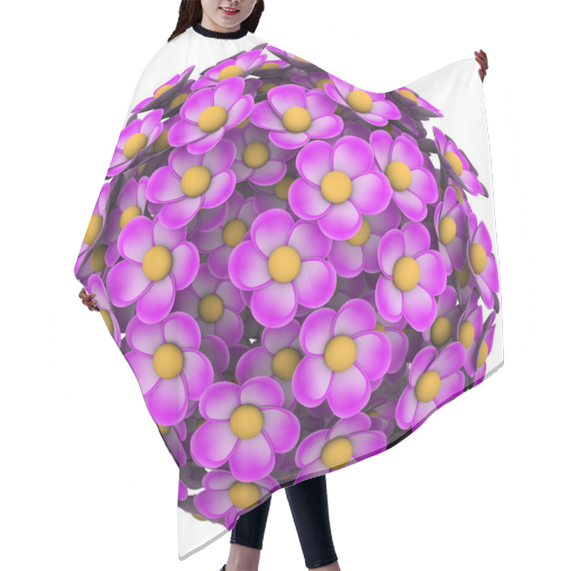 Personality  Flower Ball Pink Floral Sphere Pattern Background Hair Cutting Cape