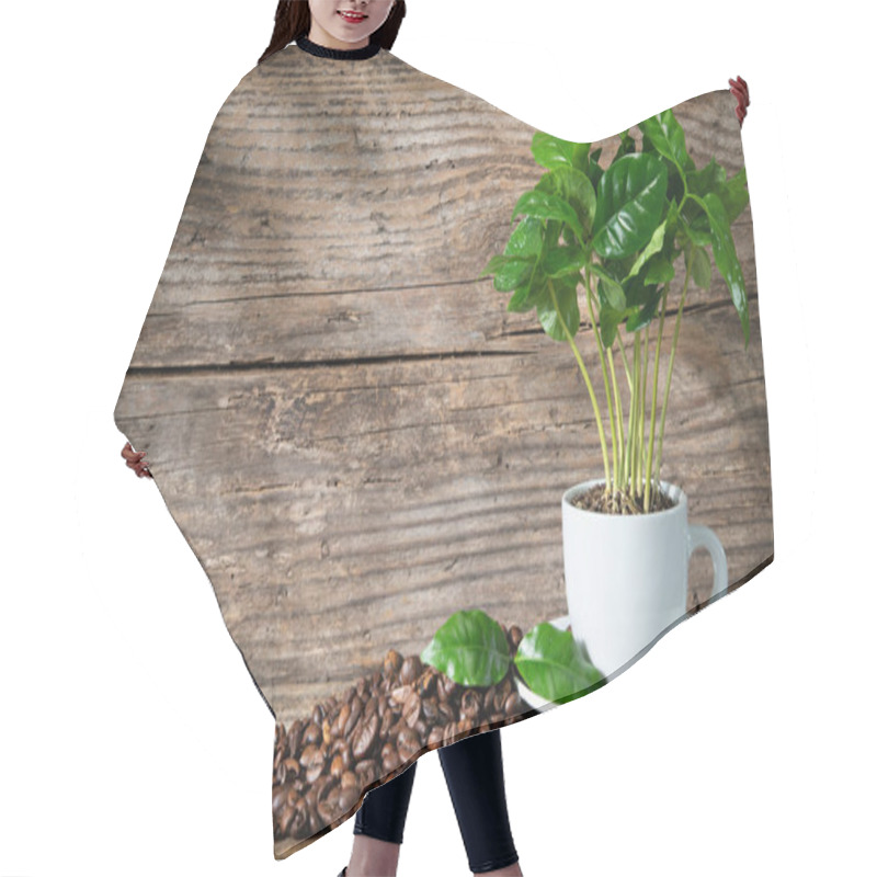 Personality  Coffee Plant In Coffee Cup Hair Cutting Cape