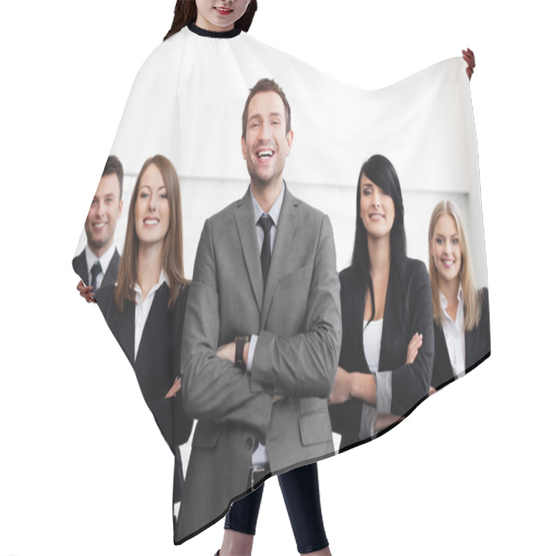 Personality  Businesspeople With Businessman Leader Hair Cutting Cape