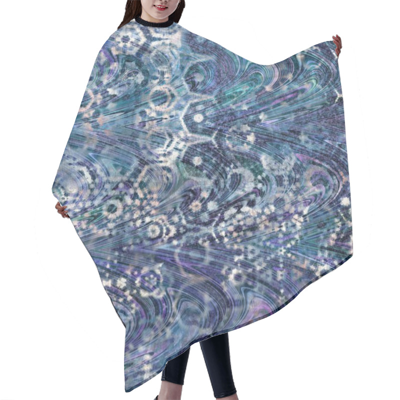 Personality  Seamless Highly Textured Intricate And Ornate Pattern In Navy Blue Hair Cutting Cape