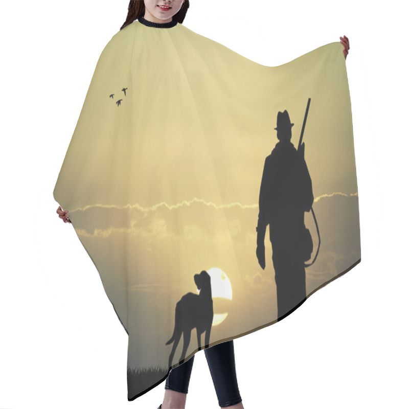 Personality  Hunter At Sunset Hair Cutting Cape