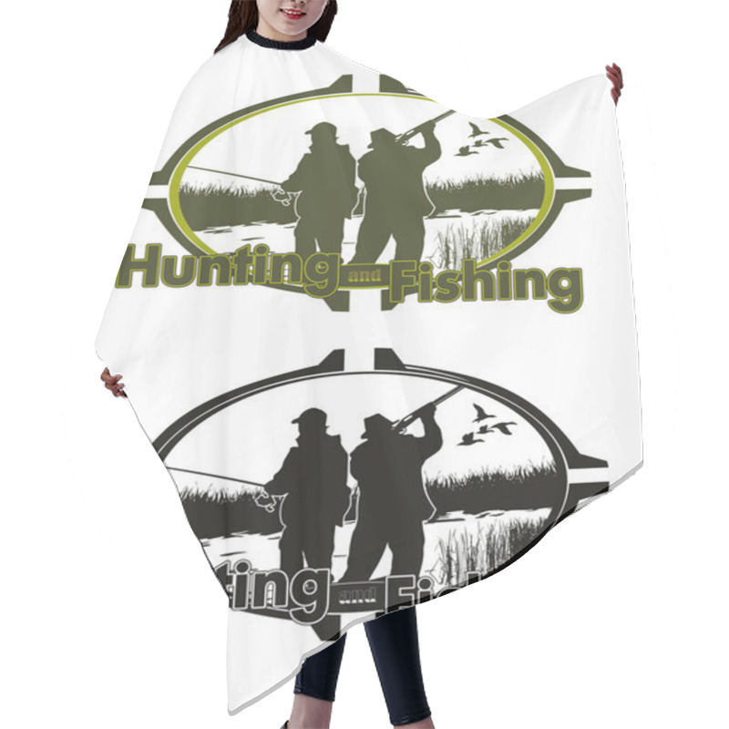 Personality  Hunting And Fishing Logo Hair Cutting Cape