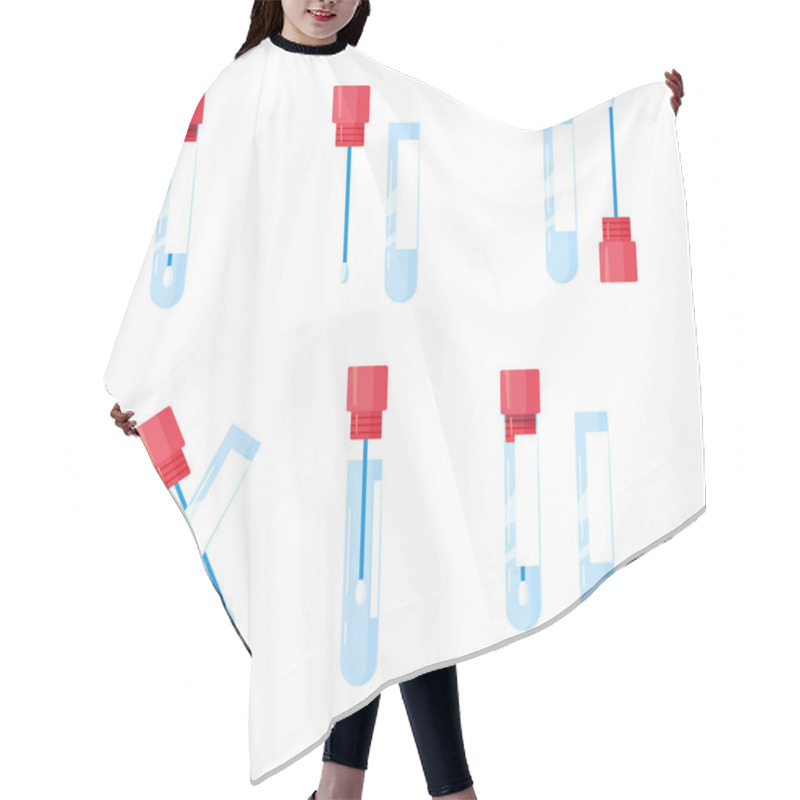 Personality  PCR Test, Vector Icons In Flat Style Hair Cutting Cape