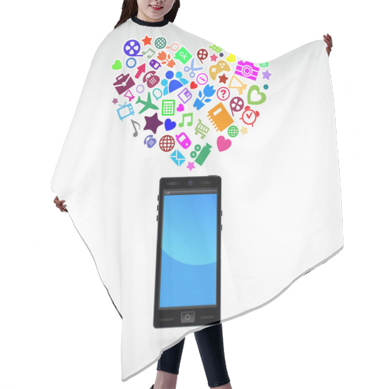 Personality  Love Mobile Phone Application. Vector Illustration Hair Cutting Cape