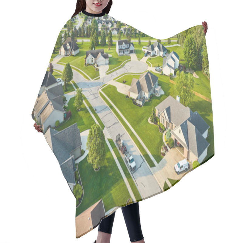 Personality  Image Of Fresh Cut Lawns Expensive Neighborhood With Landscaping On Property Hair Cutting Cape