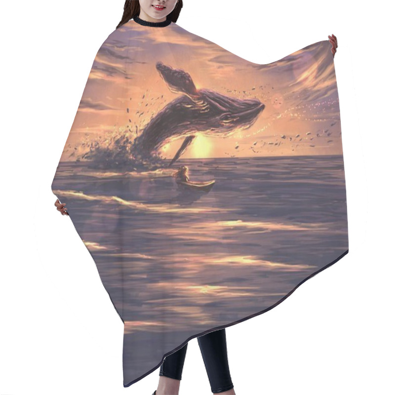 Personality  The Huge Whale On Sunset  Hair Cutting Cape