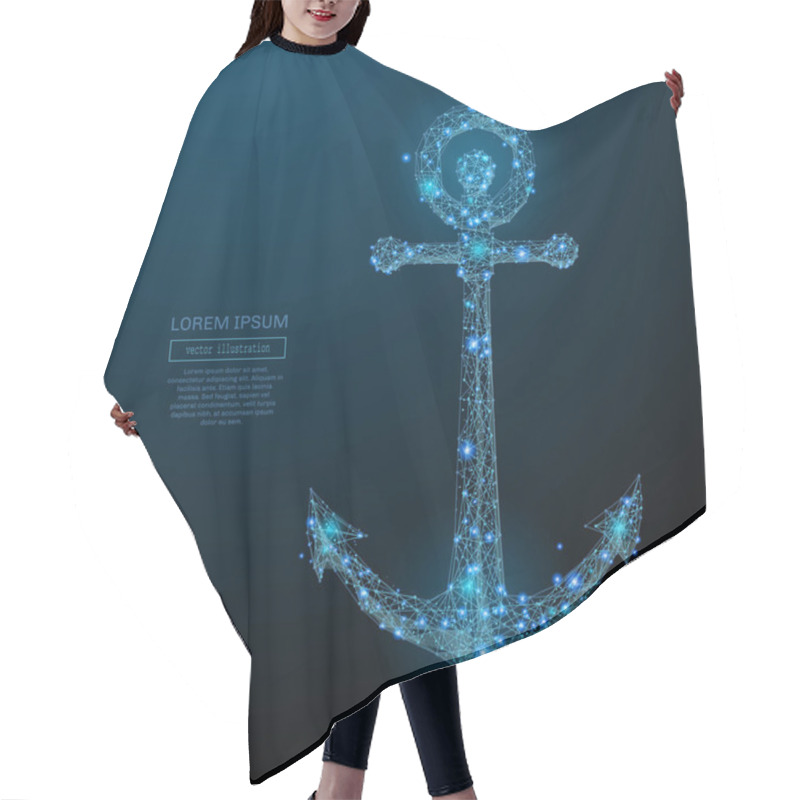 Personality  Anchor Low Poly Blue Hair Cutting Cape