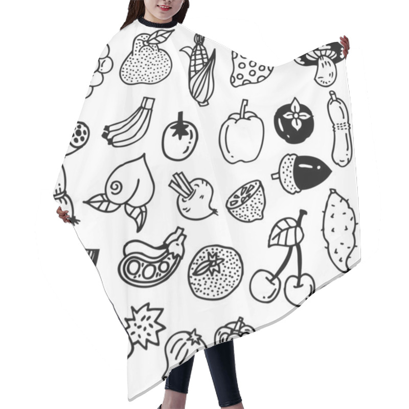 Personality  Hand Draw Vegetable Hair Cutting Cape