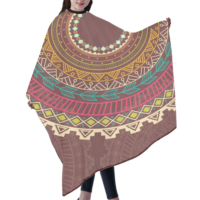 Personality  Ethnic Aztec Circle Ornament Hair Cutting Cape