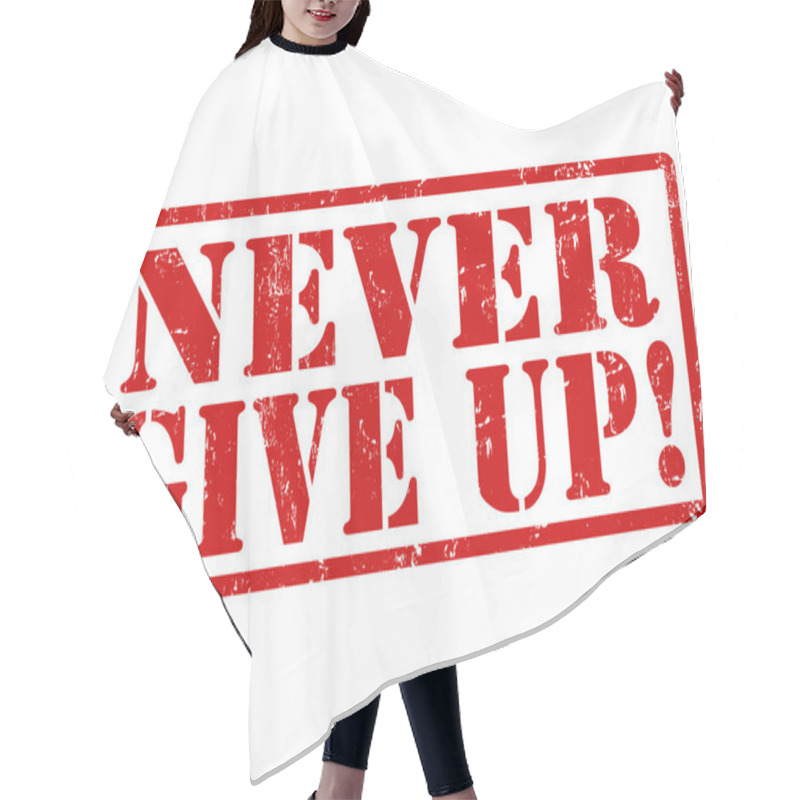 Personality  Never Give Up Stamp Hair Cutting Cape