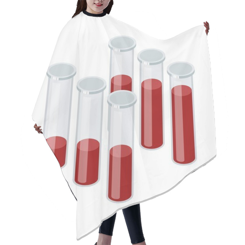 Personality  Set Of Test Tubes With Blood On A White Background In Isometric Style. Vector Illustration Hair Cutting Cape