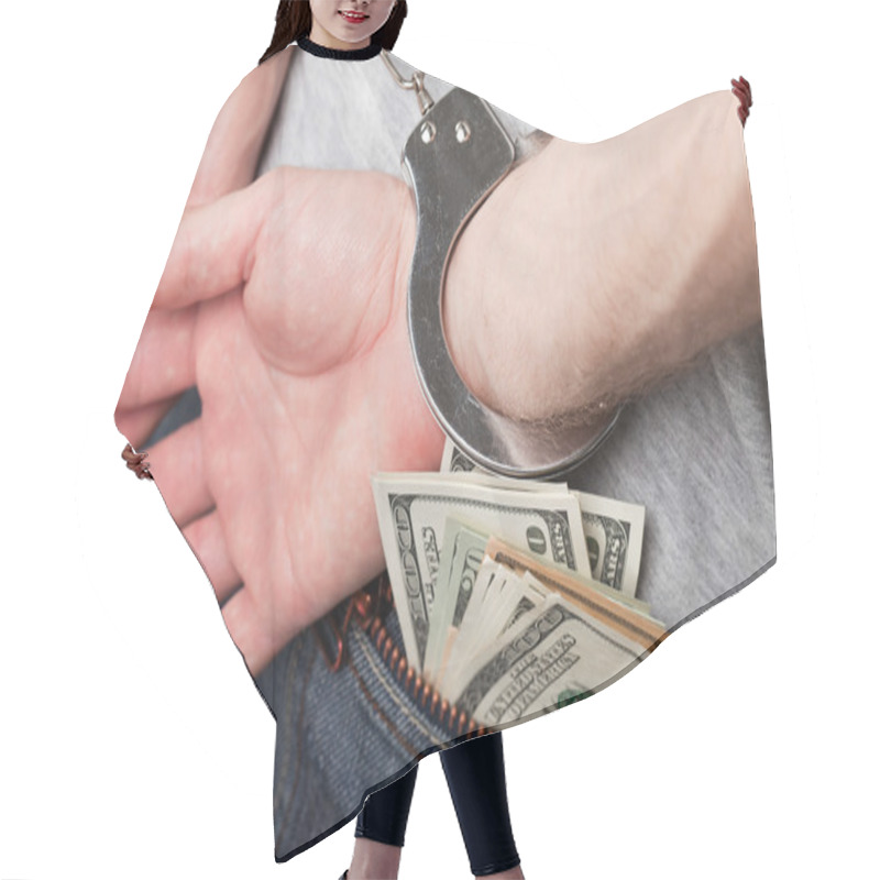 Personality  Handcuffs Arrests Dollar Currency Crime Human Hand Hair Cutting Cape