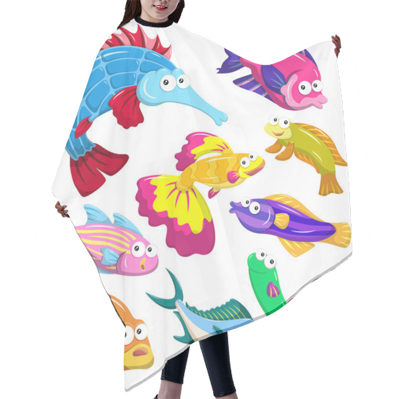 Personality  Cartoon Sea Animal Illusration Collection Hair Cutting Cape