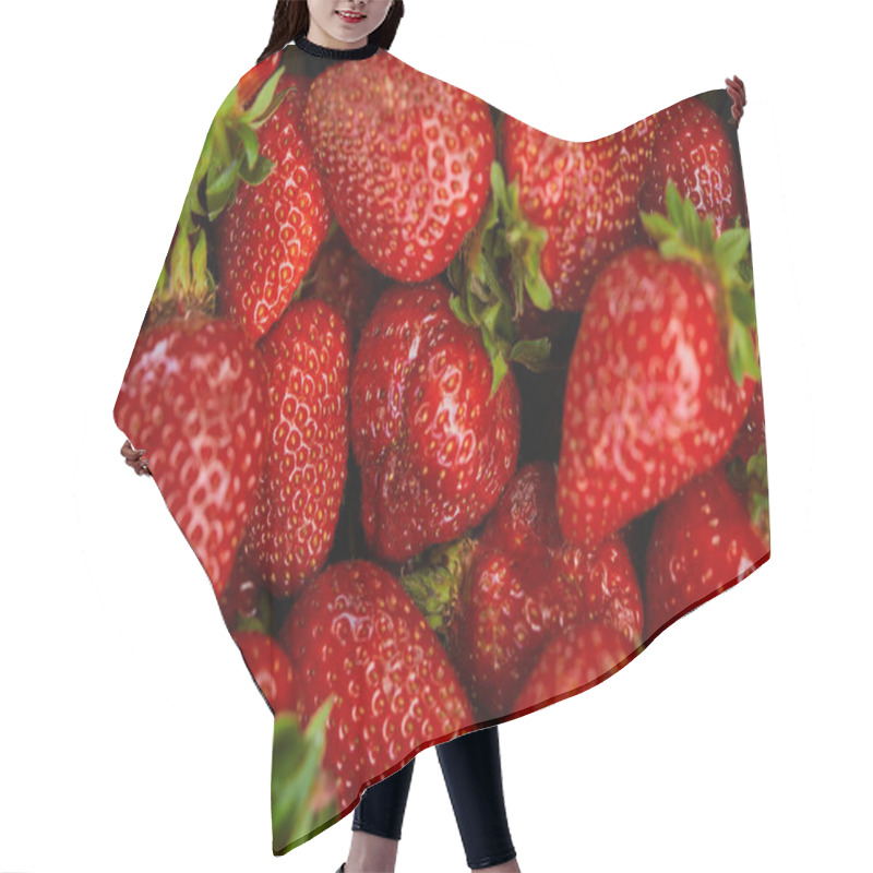 Personality  Top View Of Background With Red Fresh Strawberries Hair Cutting Cape