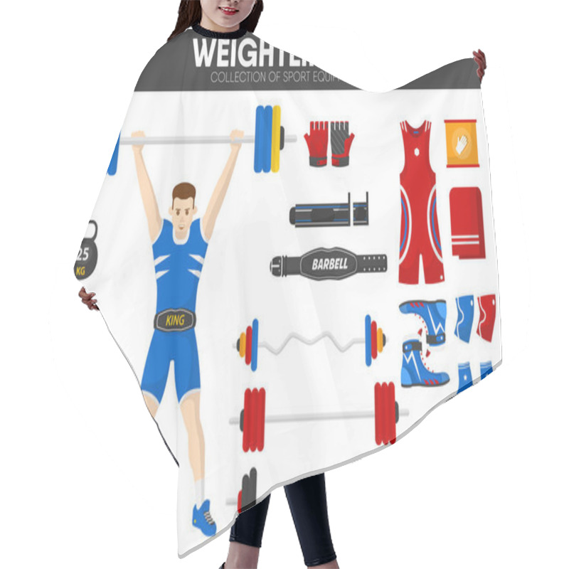 Personality  Weightlifting Sport Icons Set Hair Cutting Cape