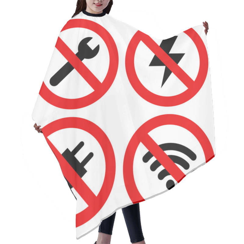 Personality  No Repair, No Llightning, No Plug And No Wifi Symbols Hair Cutting Cape