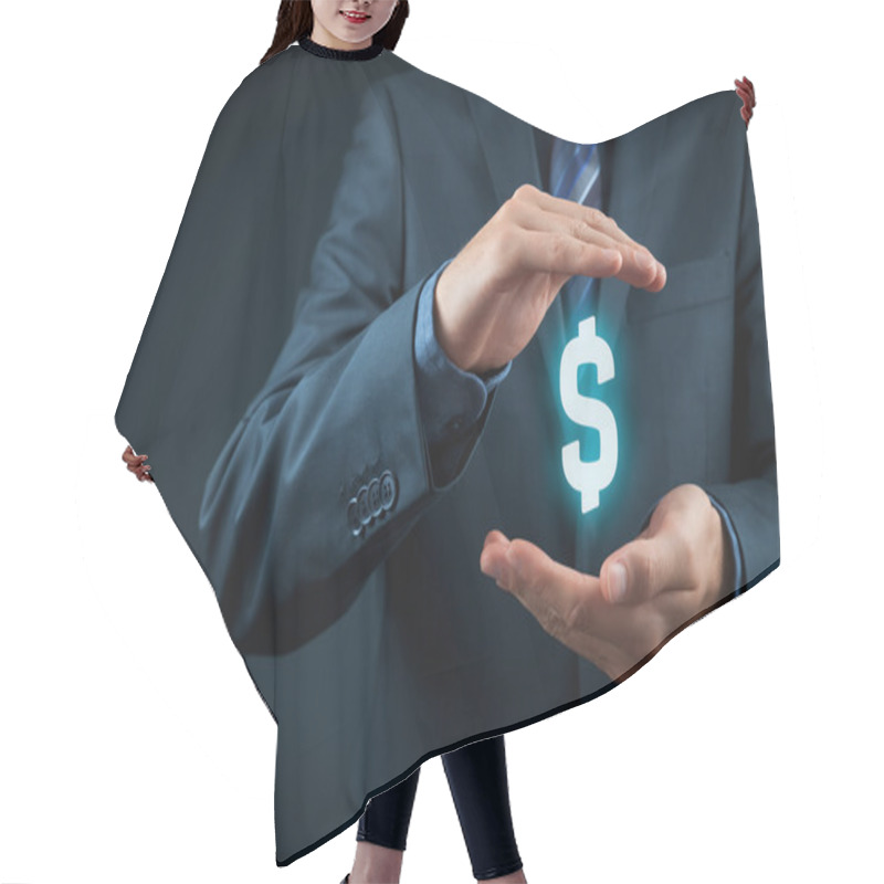 Personality  Man With Dollar Symbol Hair Cutting Cape