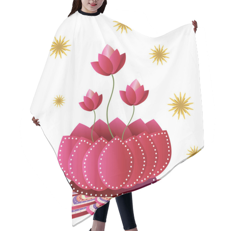 Personality  Lotus Pattern Hair Cutting Cape