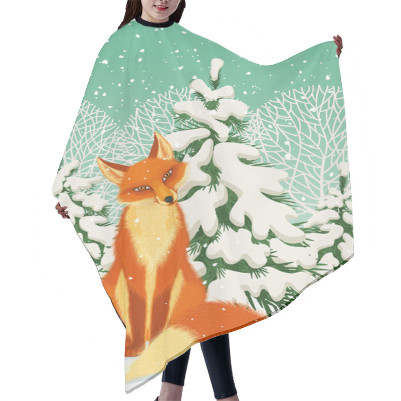 Personality  Red Fox Hair Cutting Cape