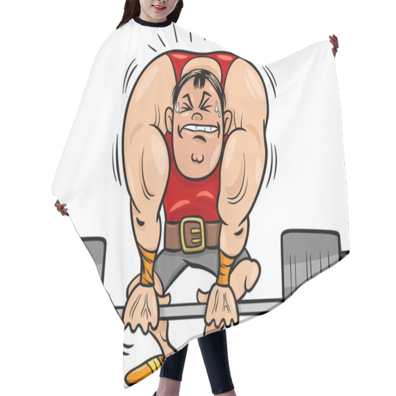 Personality  Weightlifting Sportsman Cartoon Illustration Hair Cutting Cape