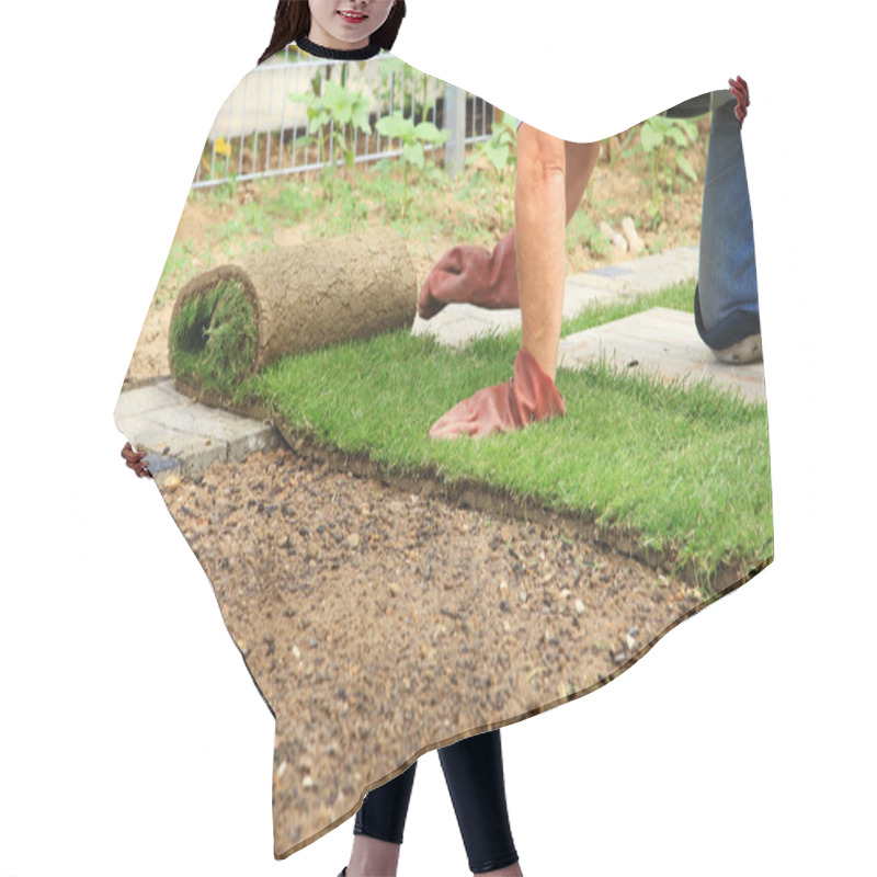 Personality  Gardening - Laying Sod For New Lawn Hair Cutting Cape