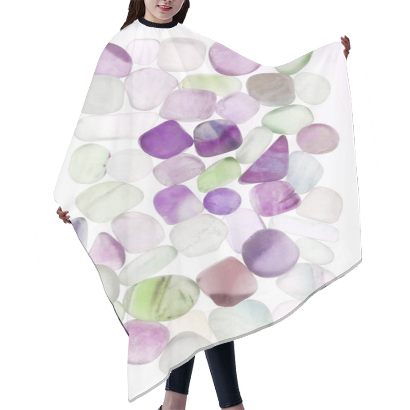 Personality  Fluorite Heap Jewel Stones Texture On White Light Isolated Background Hair Cutting Cape