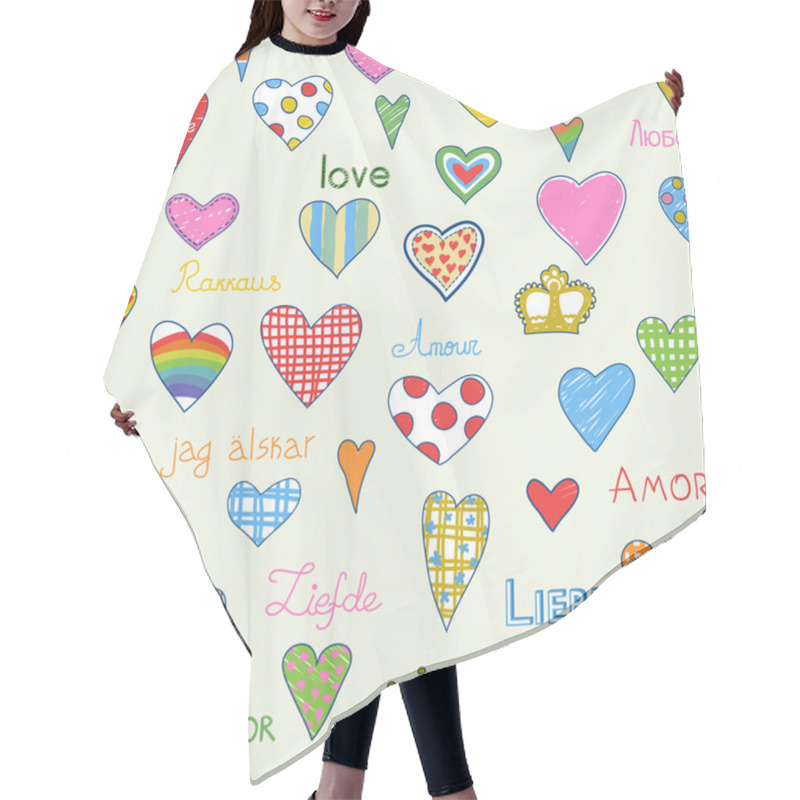 Personality  Love Pattern Hair Cutting Cape