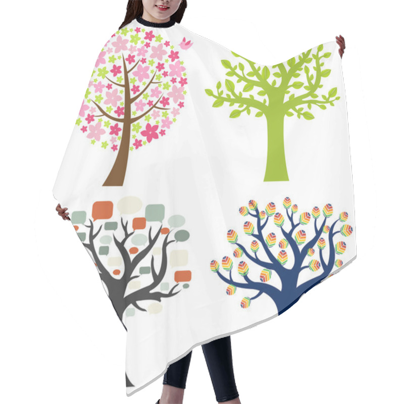 Personality  Big Set Tree Hair Cutting Cape