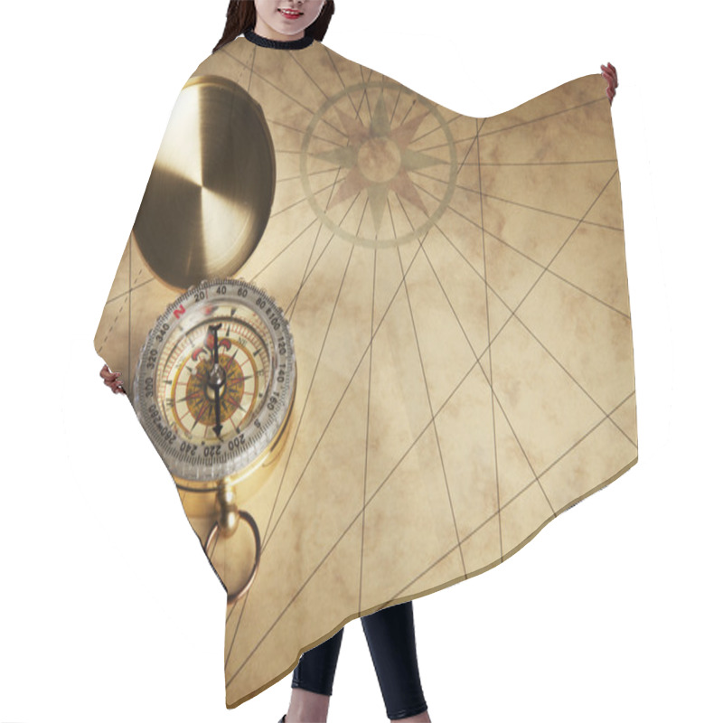 Personality  Compass On The Old Paper Background Hair Cutting Cape