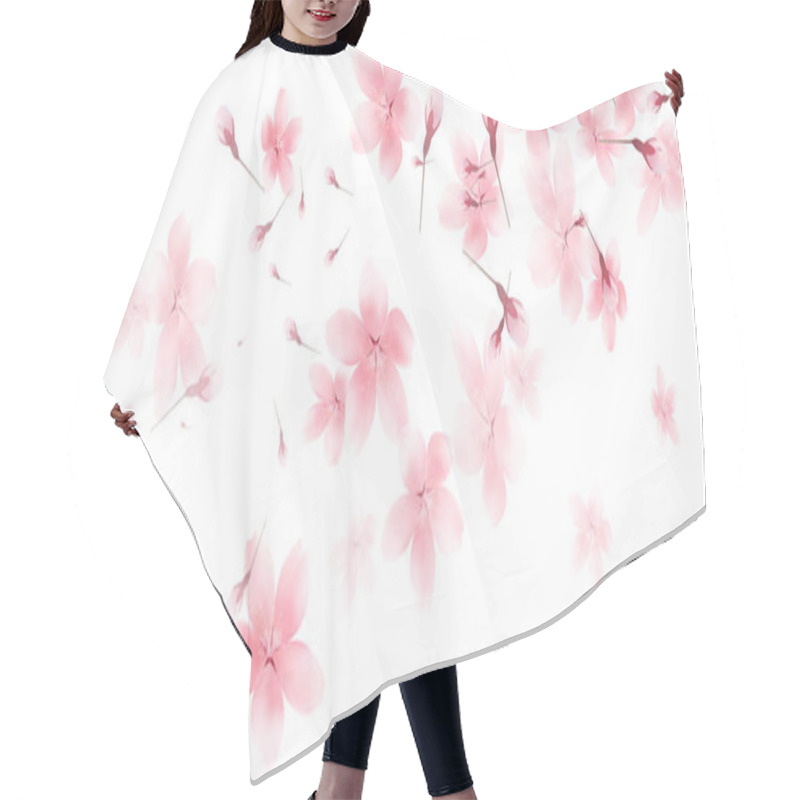 Personality  Cherry Blossoms Spring Flower Background Hair Cutting Cape