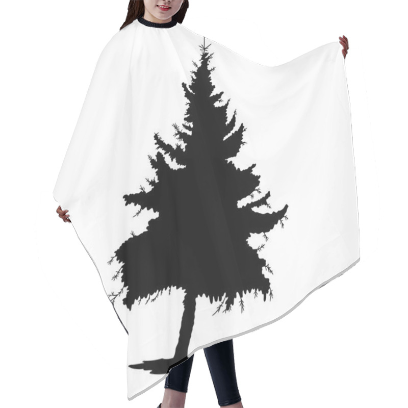 Personality  Silhouette Of Pine Tree Hair Cutting Cape