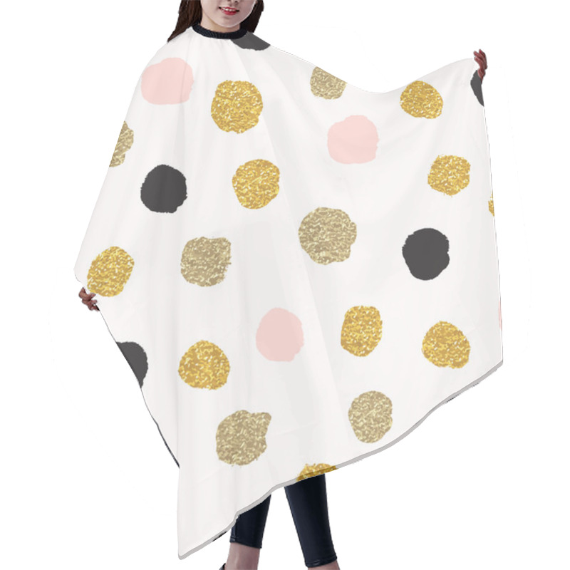 Personality  Polka Dots Of Rose Gold And Black Hair Cutting Cape