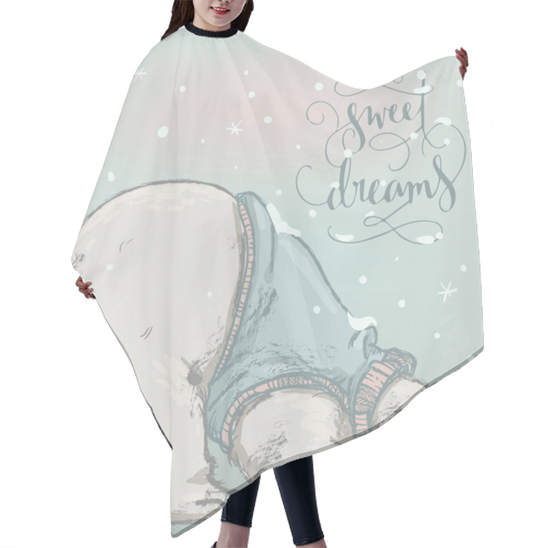 Personality  Cute Sleeping Polar Bear Hair Cutting Cape