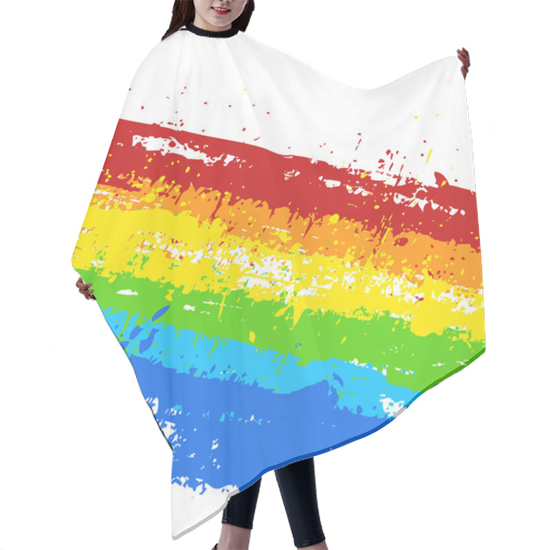 Personality  Abstract Grunge Rainbow Splash Background Hair Cutting Cape