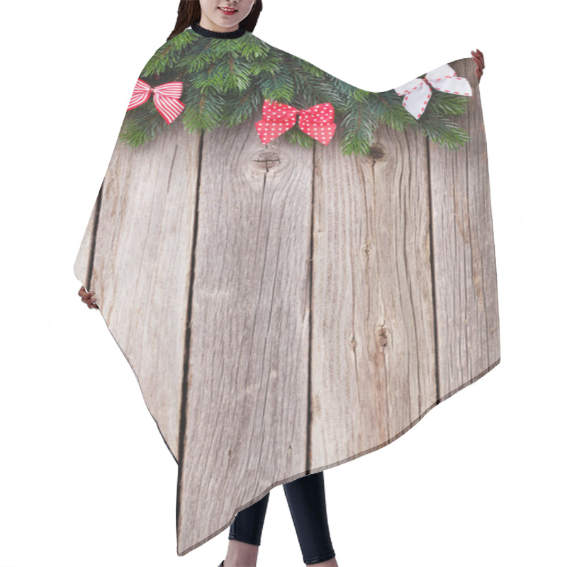 Personality  Christmas Fir Tree And Bows Hair Cutting Cape