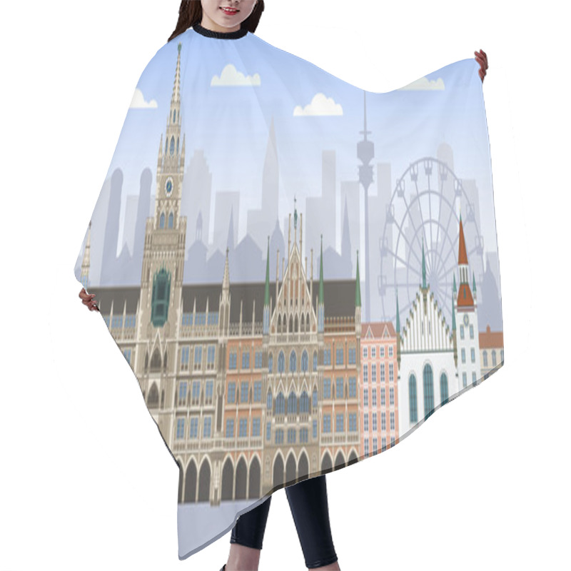 Personality  Old And New Town Halls Of Minich In Bavaria, Germany Hair Cutting Cape