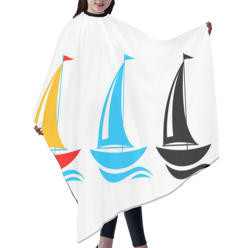 Personality  Sailboat Icons Hair Cutting Cape