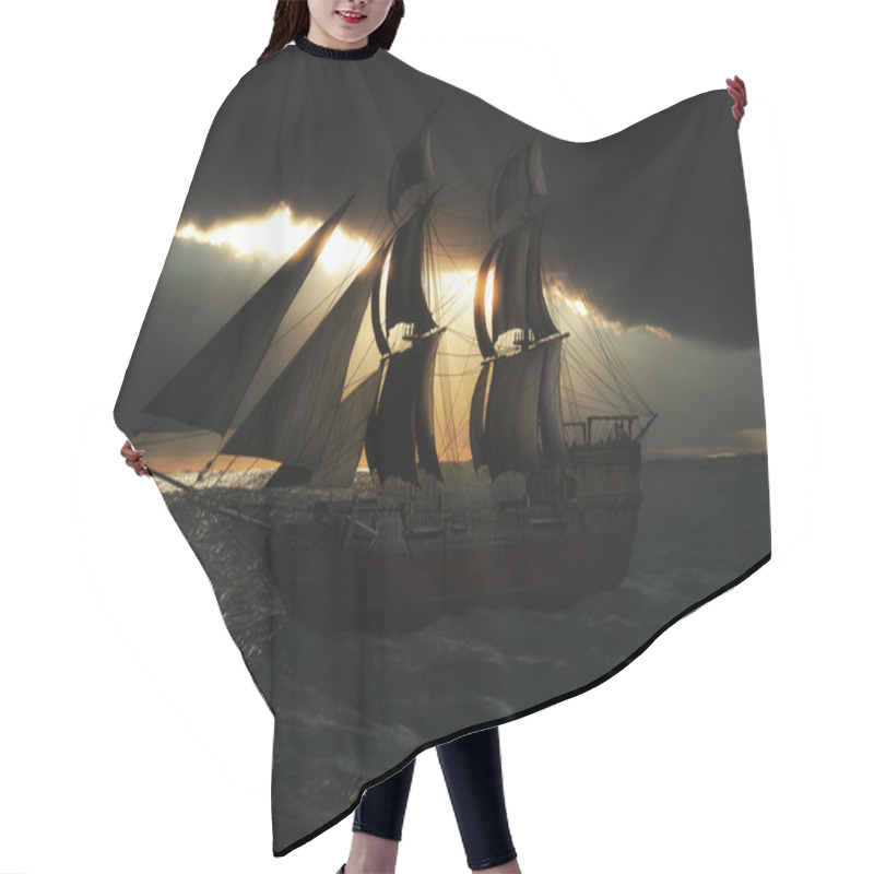 Personality  Sailing Ship Hair Cutting Cape